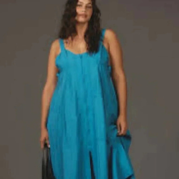 Anthropologie Pilcro Parasail Midi Dress Blue 2X - Picture 2 of 6